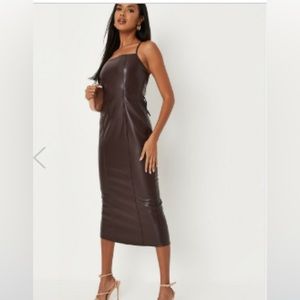 Missguided Chocolate Cross Back Midaxi Dress